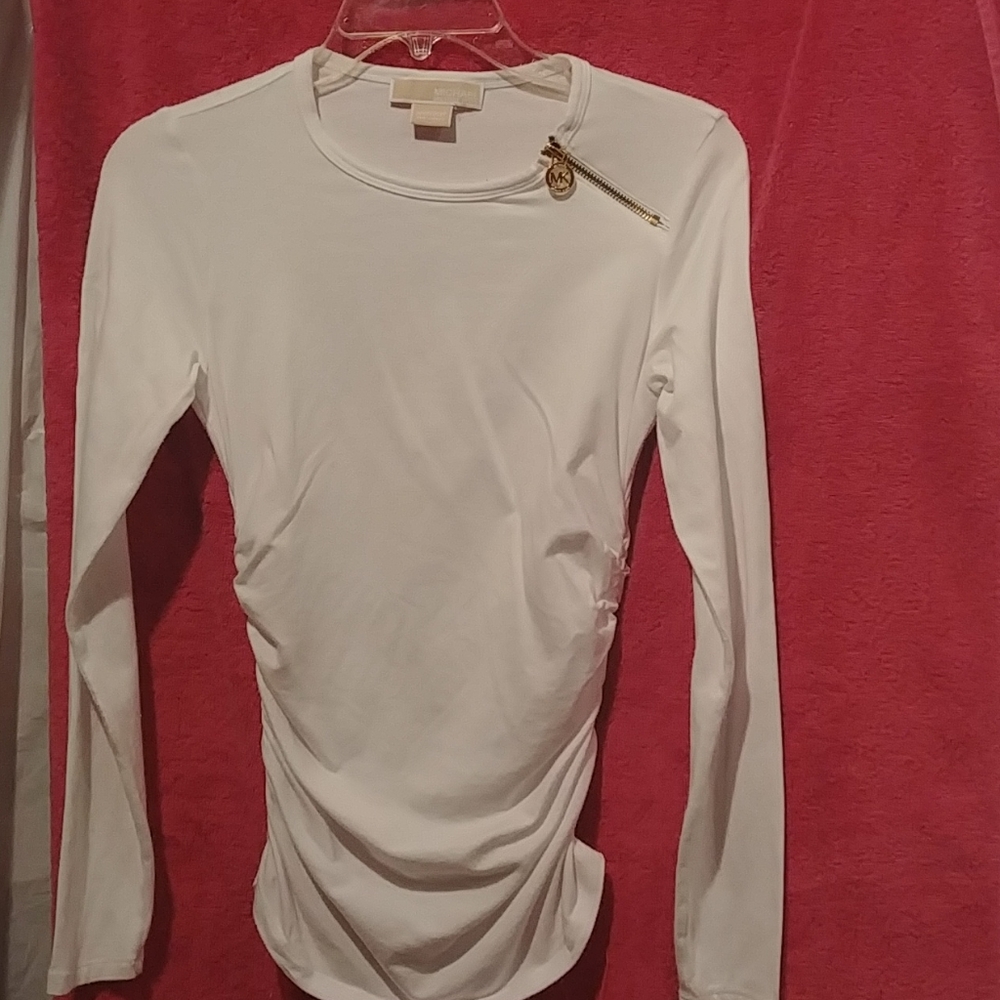MIchael Kors white fitted stretchy top